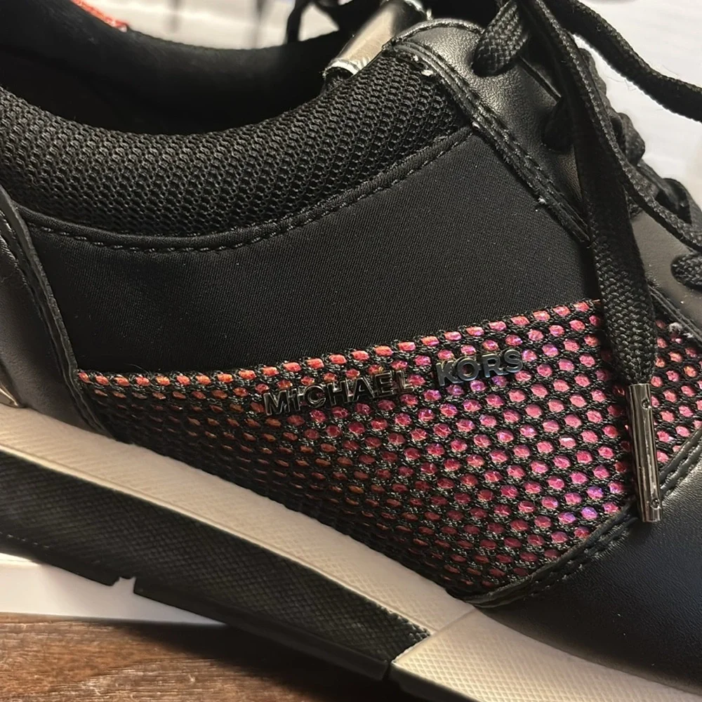 Michael Kors Black and Pink Sneakers with Minimalist Design
